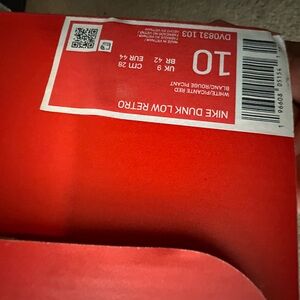 Nike Dunk Low Retro White and Red Sneakers